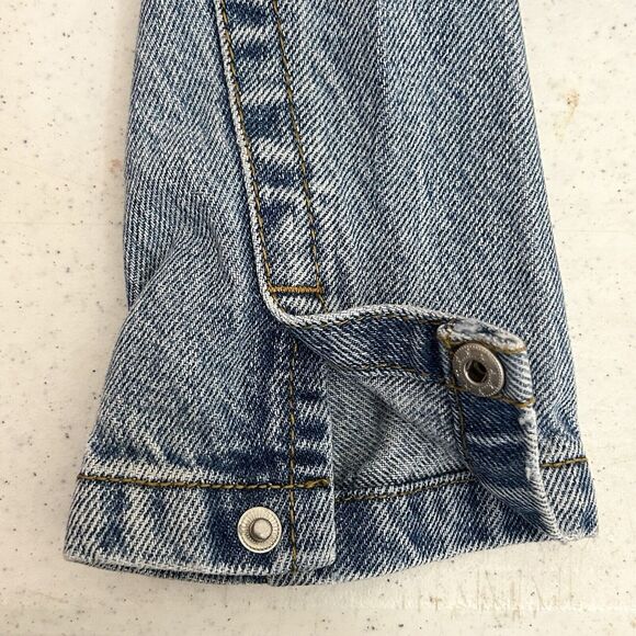 J. Galt Crop Jean Jacket Distressed Light Wash Denim Womens Small‎ Full Zip Blue - Picture 10 of 11